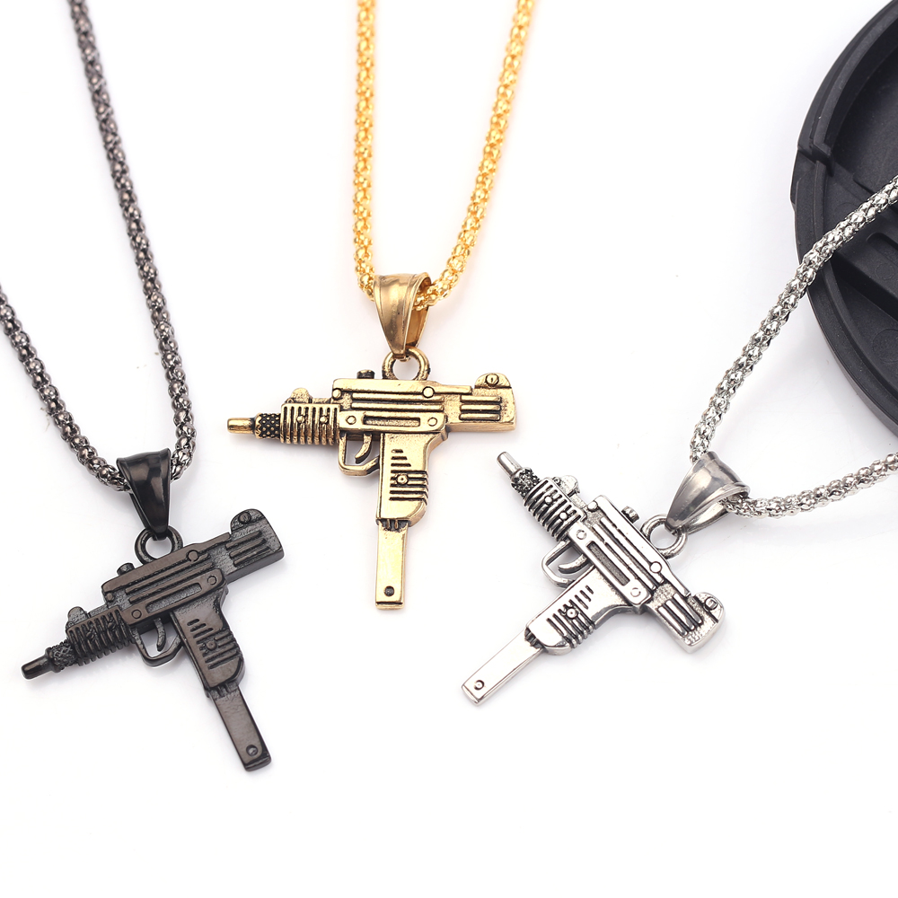 Men'S Accessories And Jewelry - Punk Uzi Pistolen-Maschinengewehr Halskette Anhänger -