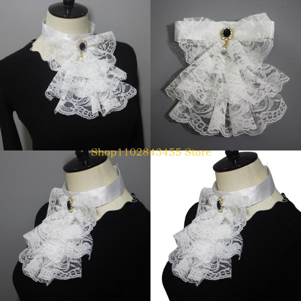 Men'S Victorian Accessories - 49MC Clown-Tüll-Rüschenkragen, einzigartiger Renaissance-Halskrause, Spitzenkragen, Halloween,