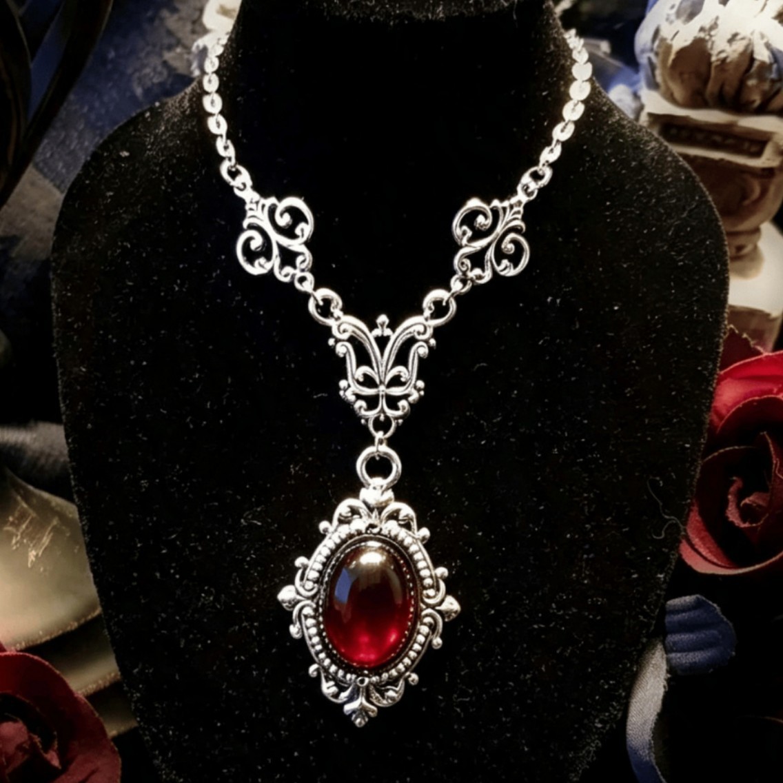 Men'S Victorian Accessories - Vampir-Kamee-Halskette, Blut-Kamee, Gothic-Schmuck, Hexerei-Accessoires, Heidnisch, Mysterium,