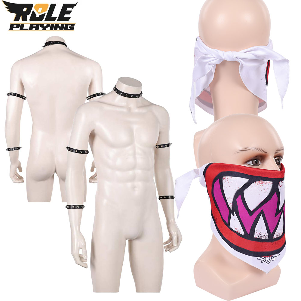 Men Accessories Style - Bowser Jr Cosplay Schal, Maske, Armband,