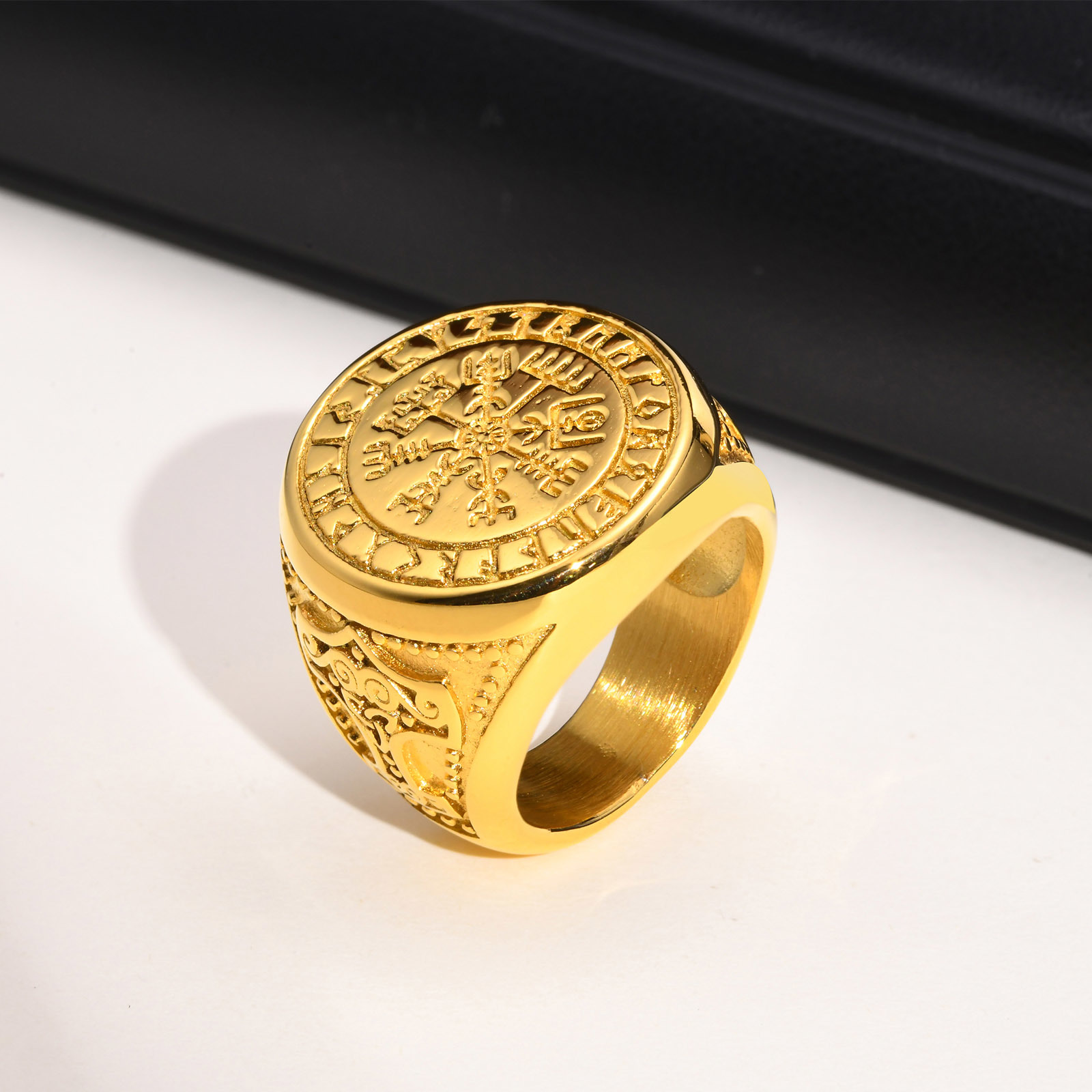 Signet Ring Men - Vnox Coole Punk Nordische Wikinger Thor