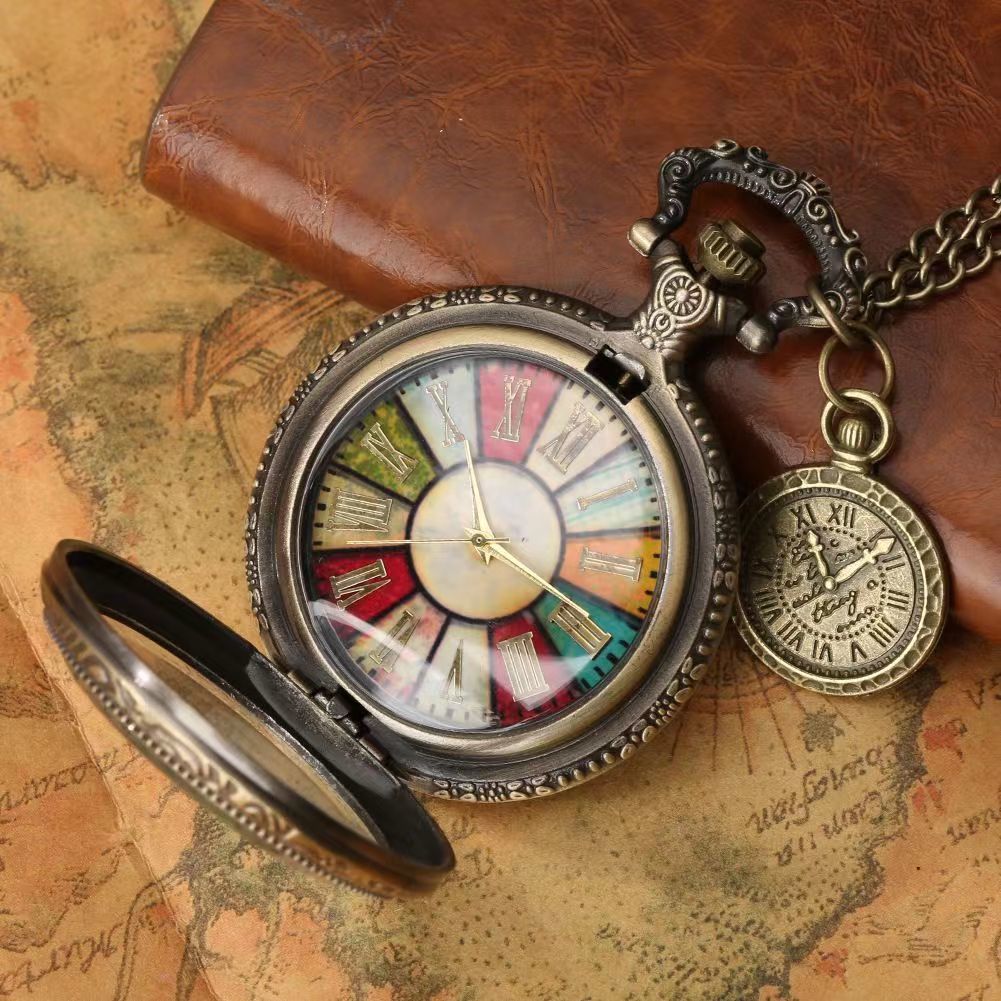 Men Accessories List - Taschenuhr, nostalgisches großes transparentes Glas mit