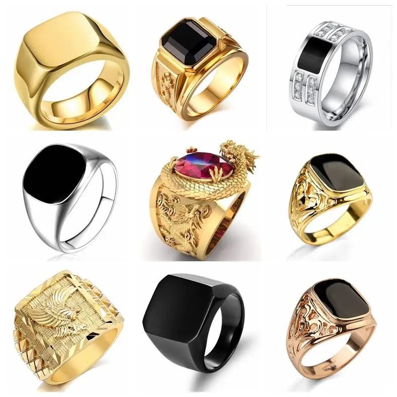 Signet Ring Men - Signet Platz Finger Ringe Für Männer