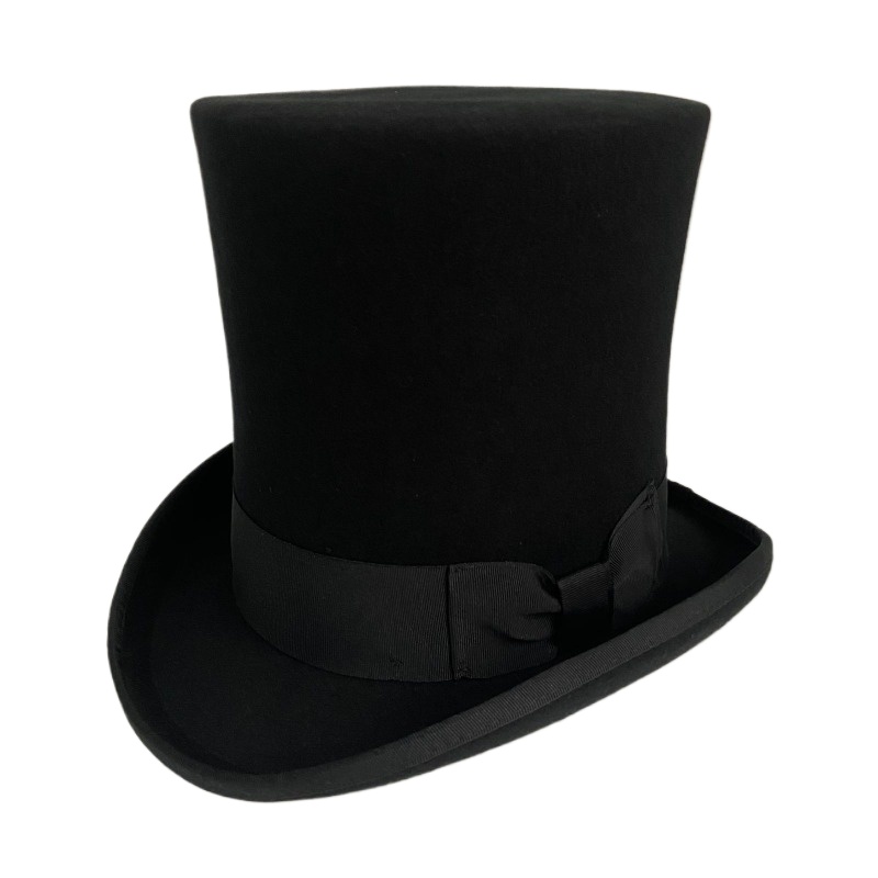 Men'S Victorian Accessories - Schwarzer Wollfilz-Zylinderhut für Herren, formell, viktorianisch,