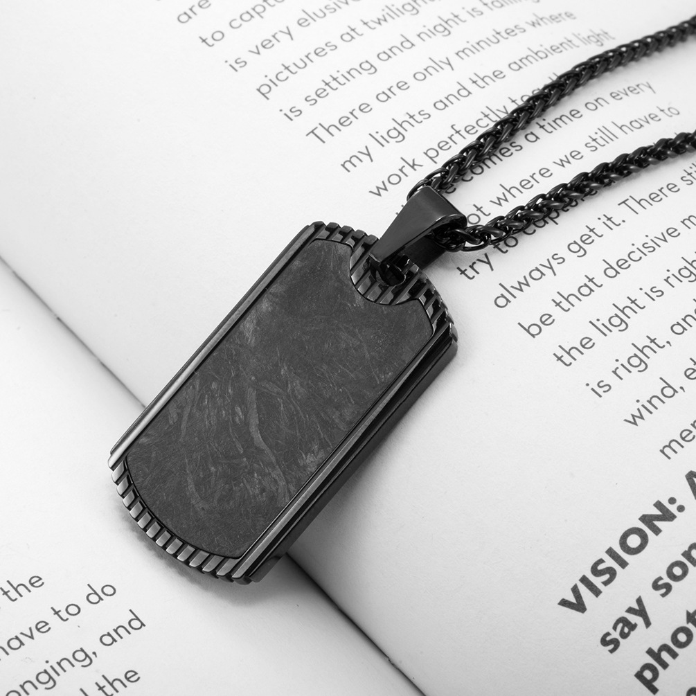 Men Accessories List - Carbon Faser Anhänger Edelstahl Militär Marke