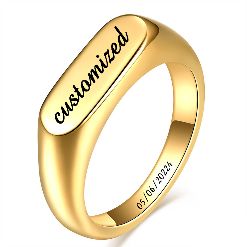 Anpassbare Edelstahl-Siegelrin – Signet Ring Men Bewertung und Preis