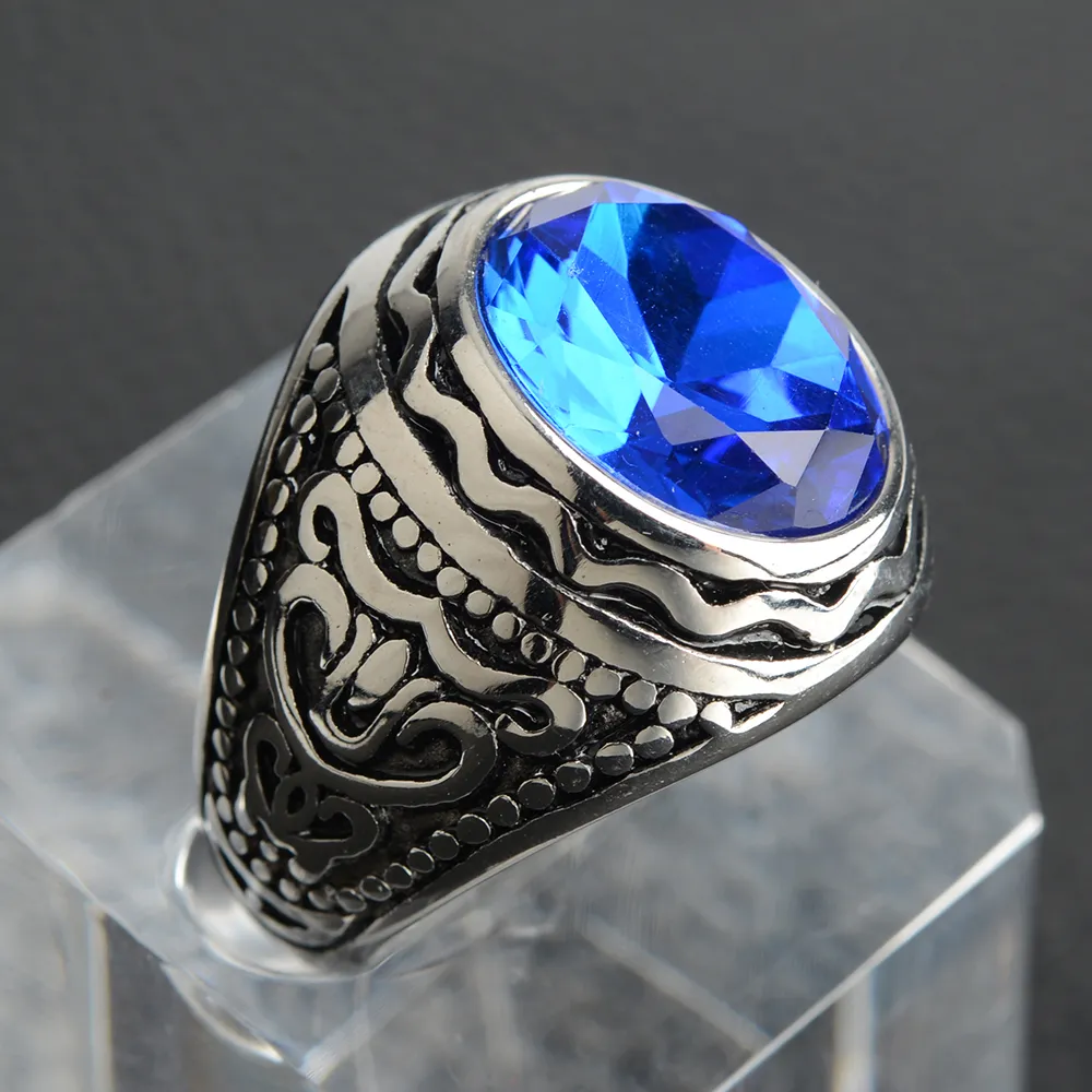 Handgefertigte marineblaue Ste – Signet Ring Men Bewertung und Preis