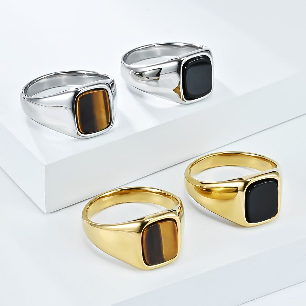 Neuer Modischer Vintage Edelst – Signet Ring Men Bewertung und Preis