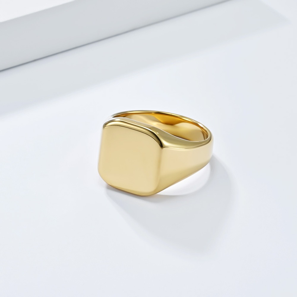 Somen Signet Quadratischer Wol – Signet Ring Men Bewertung und Preis