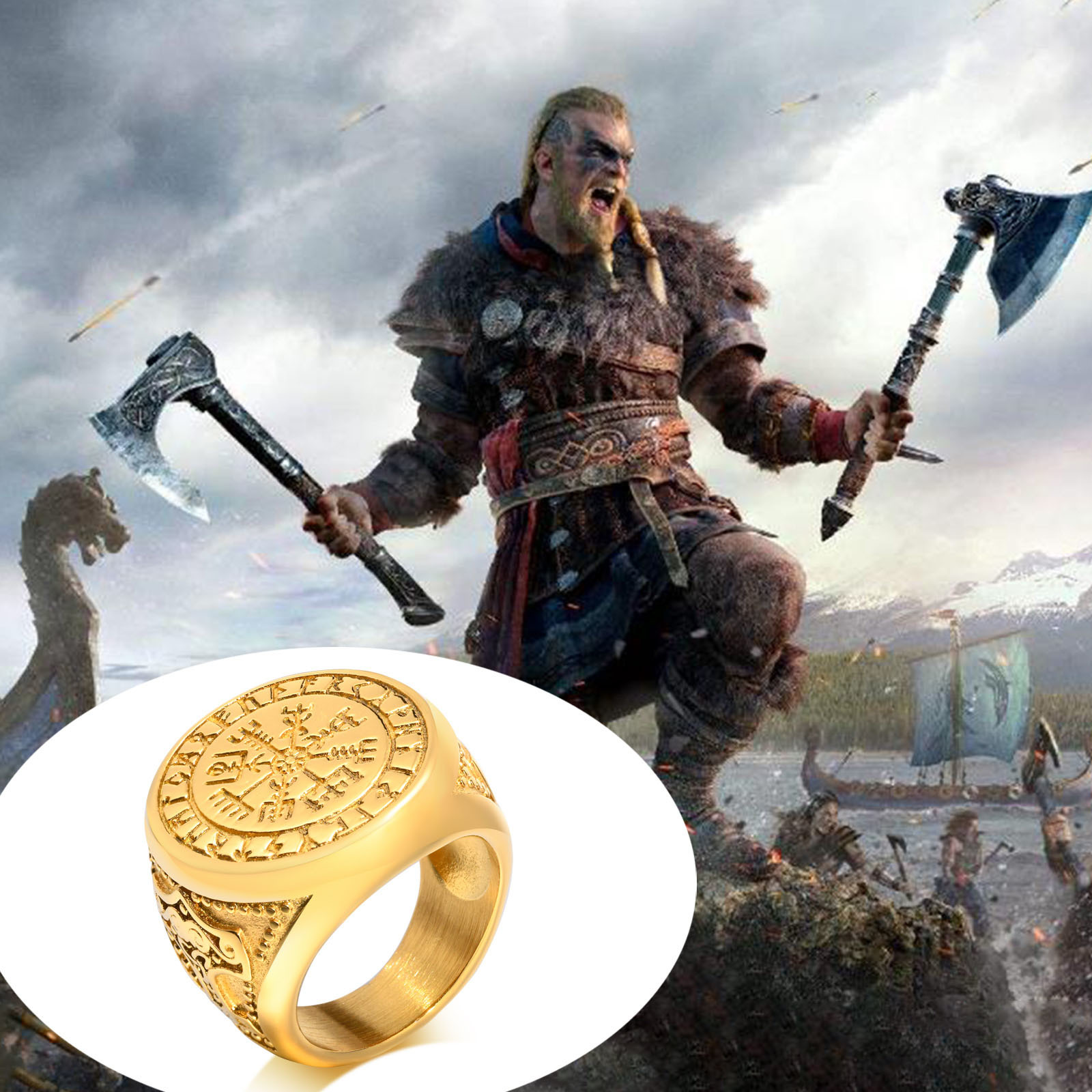 Vnox Coole Punk Nordische Wiki – Signet Ring Men Bewertung und Preis