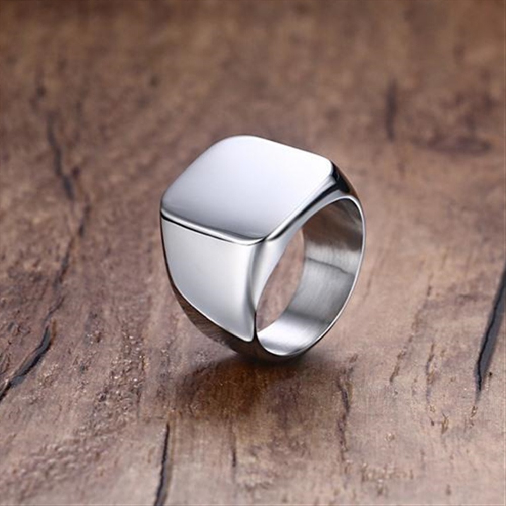 Mode Männer Schwarz Glatte Ede – Signet Ring Men Bewertung und Preis